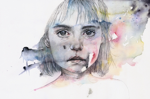 10-Little-Girl-Shadow-Silvia-Pelissero-agnes-cecile-Watercolor-and-Oil-Paintings-Fading-and-Appearing-www-designstack-co