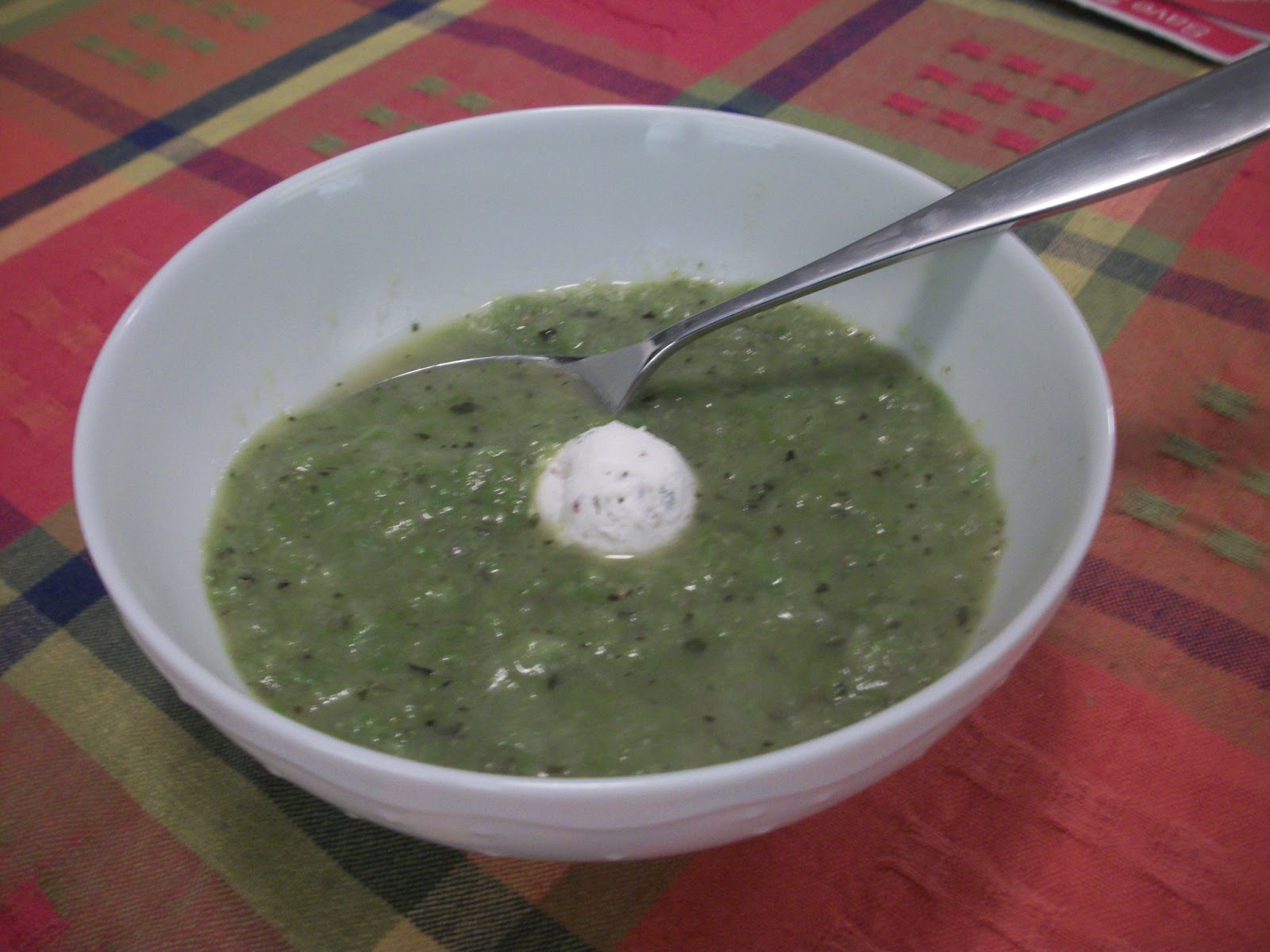 Cook with Sara Asparagus Soup with Herbed Goat Cheese