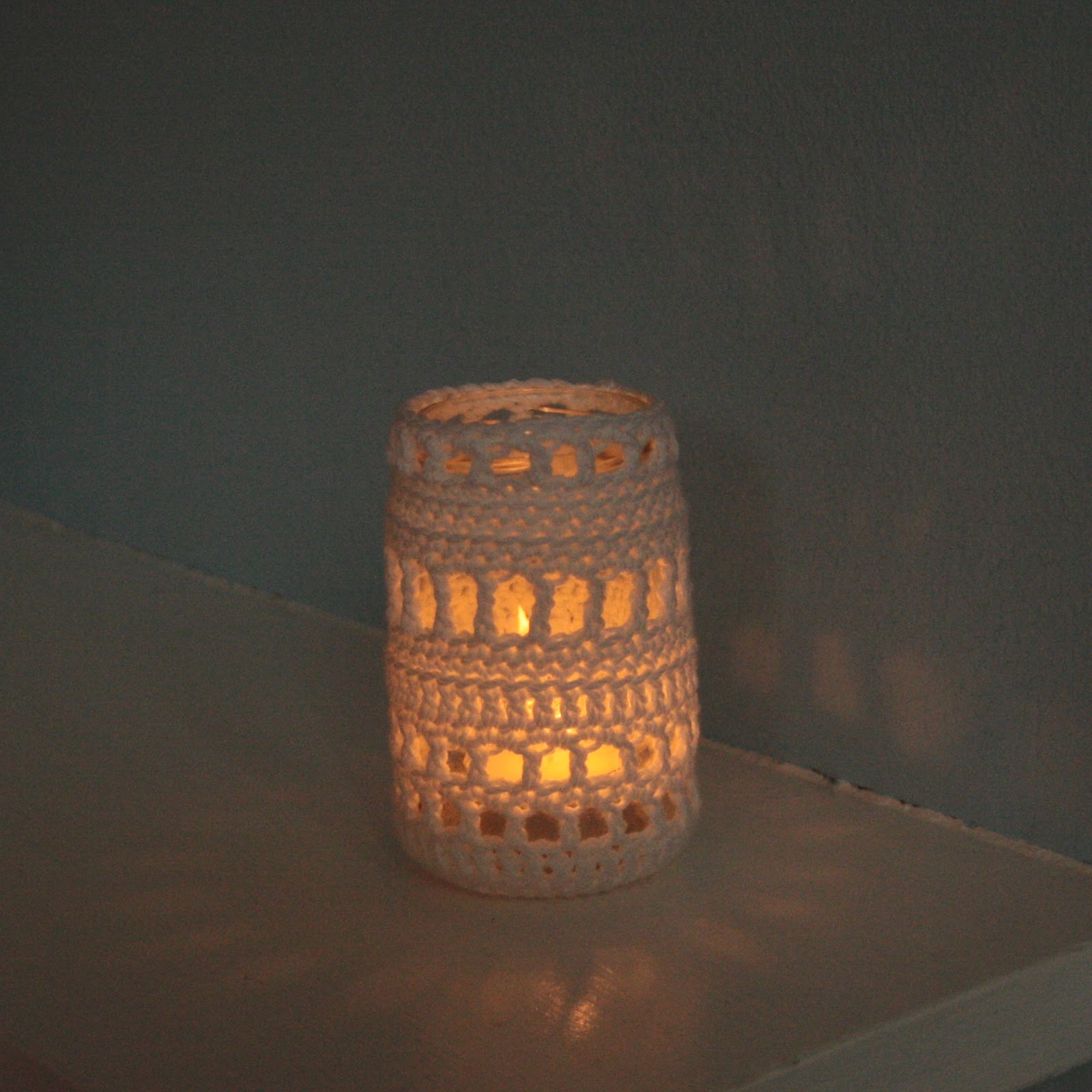 Another Sunday Girl Crochet Jar Cover Candle Holders
