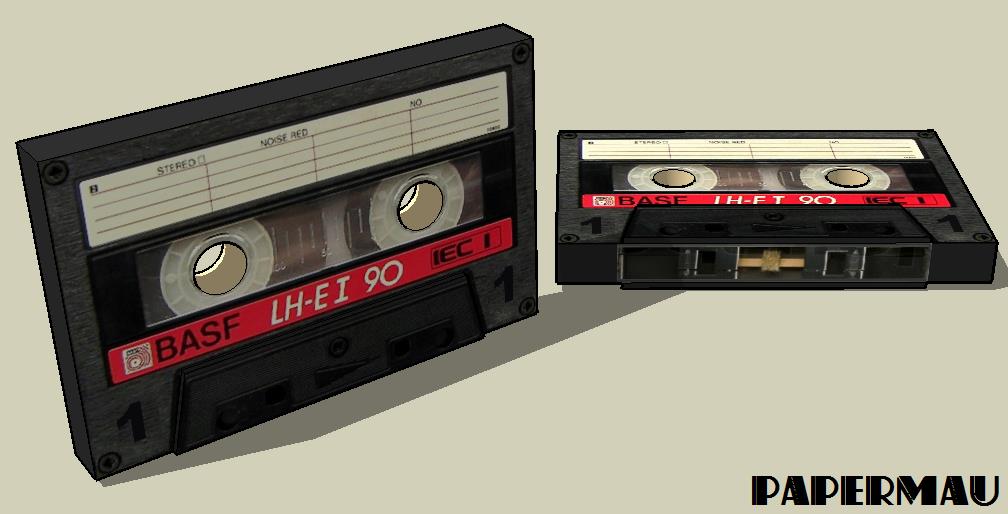 PAPERMAU 1985`s BASF LHEI 90 Cassette Tape Paper Model by