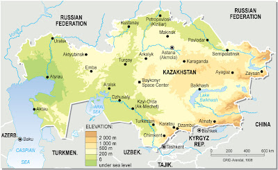 Kazakhstan Map Political Regional