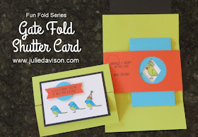 Stampin' Up! Bird Banter Gate Fold Shutter Card + Video Tutorial ~ Top 18 in 2018 ~ www.juliedavison.com