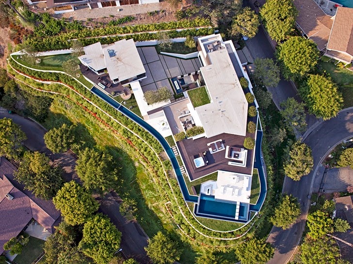 Roof of the Perfect modern mansion in Beverly Hills