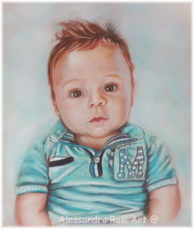 Custom Pastel Portrait of a Baby Painted children's portraits, Family portrait paintings