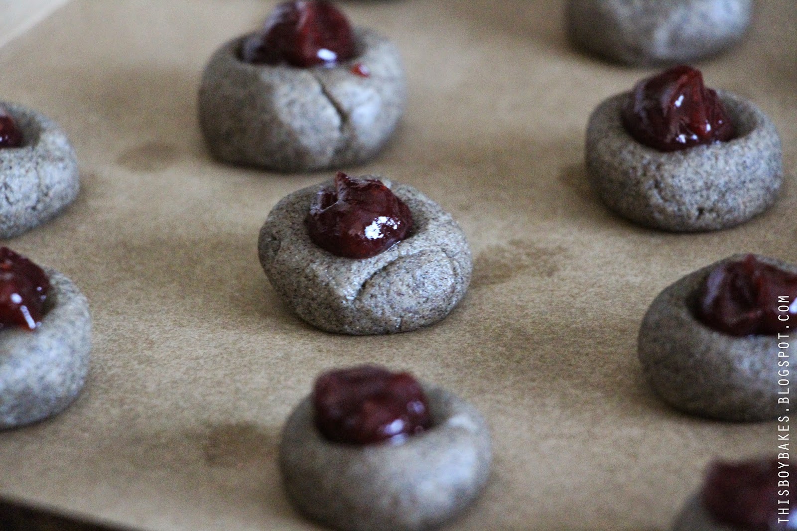 this boy bakes STRAWBERRY BUCKWHEAT THUMBPRINT COOKIES