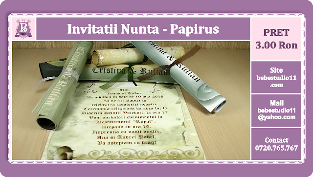 Invitatii Nunta Papirus