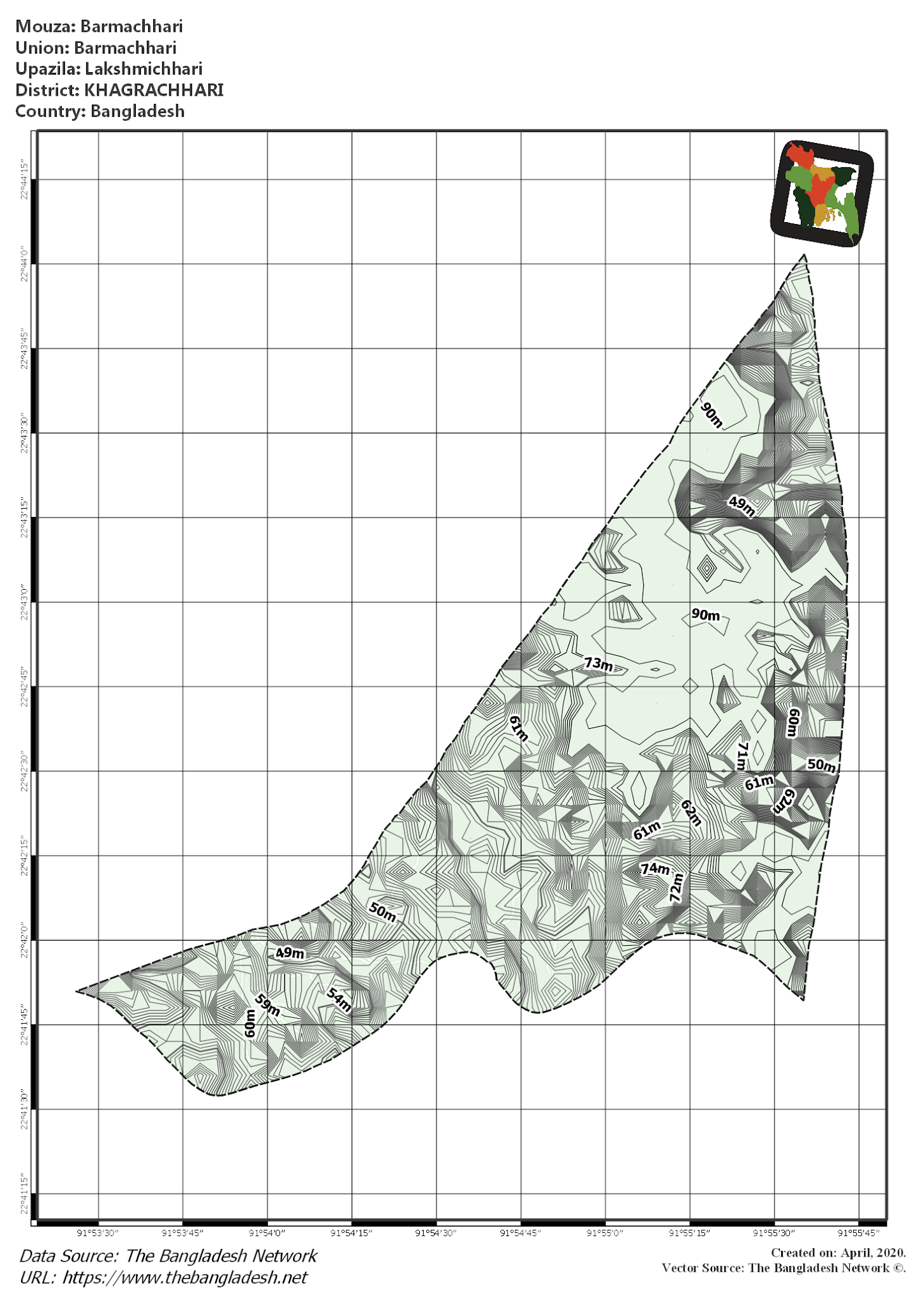 Map of Barmachhari Mouza of Lakshmichhari Upazila, KHAGRACHHARI Map of Barmachhari Mouza of Lakshmichhari Upazila, KHAGRACHHARI, Bangladesh.