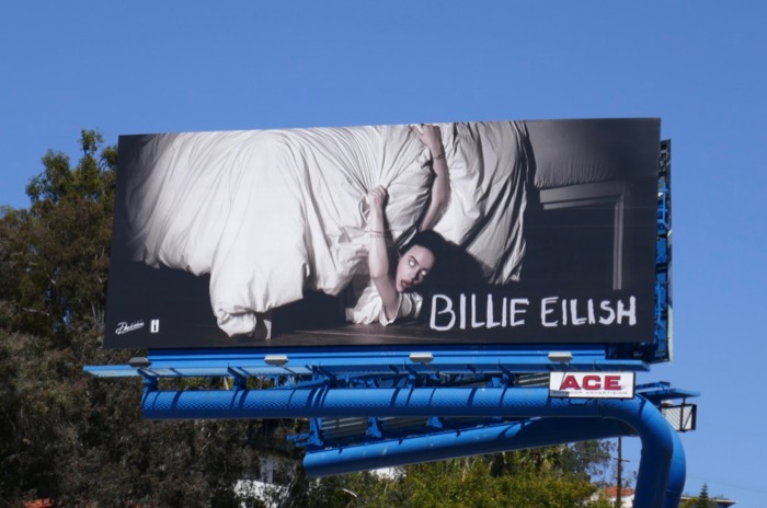 Billie Eilish debut album billboard Sunset Strip Billie Eilish debut album billboard