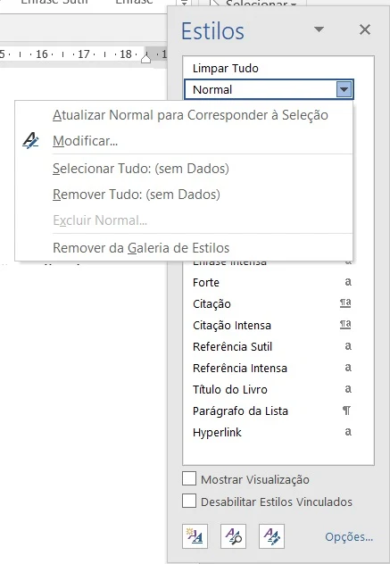 Lista de estilos do documento http://www.oblogdomestre.com.br/2017/06/EstilosDeFormatacao.Word.Tecnologia.html