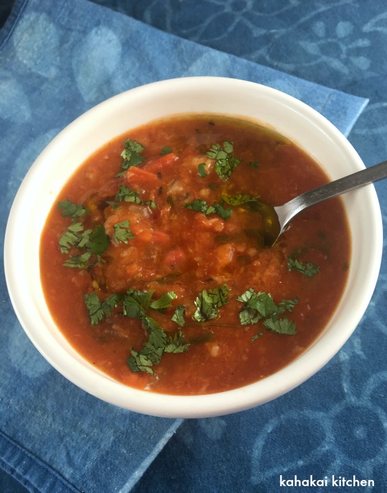 Kahakai Kitchen Ottolenghi's Tomato and Sourdough Soup with Whipped