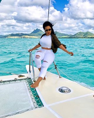 Vera Sidika on a boat, Beach Vera Sidika on a boat, Beach