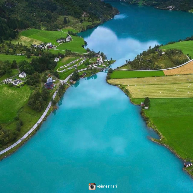 Olden village - Oldedalen Valley, Stryn, Norway Olden village - Oldedalen Valley, Stryn, Norway