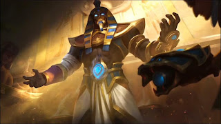 Anubis (Dewa Kematian dalam mitologi mesir) yang menjadi skin hero Roger Mobile Legend
