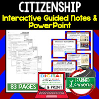 Civics Notes, Civic Interactive Notebook, Google and Print, Civics Note Taking, Civics PowerPoints, Civics Anticipatory Guides, Civics Digital Graphic Organizers