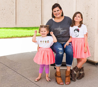 mother and two young daughters model shirts from the UGauGrrl line mother and two young daughters model shirts from the UGauGrrl line