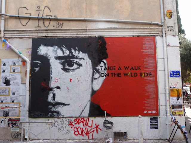 Tribute To Lou Reed Mural By French Street Artist Jef Aerosol In Marseille, France. 1