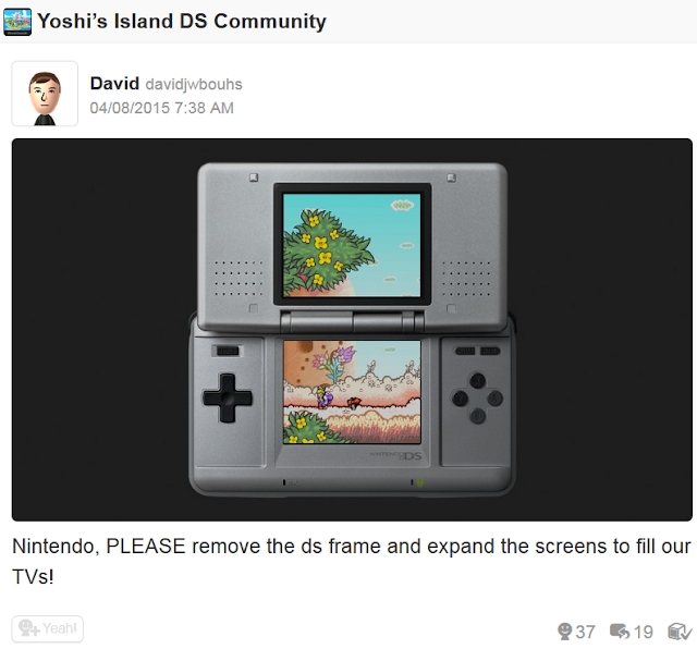 Nintendo Wii U DS game Virtual Console emulation bad frames Yoshi's Island Miiverse