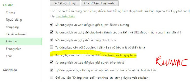Sửa lỗi Cốc cốc chặn download file