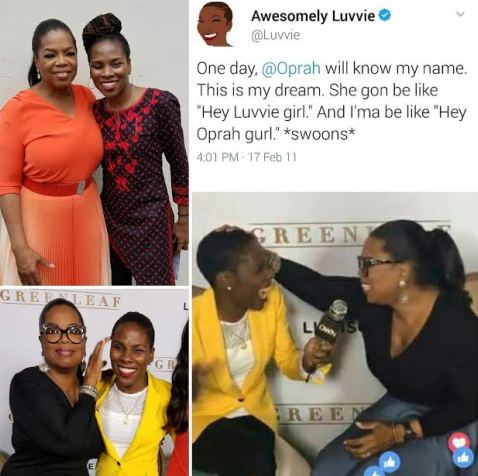 b Photos: Long after she tweeted about her dream of meeting Oprah Winfrey, Nigerian author interviews the media proprietor