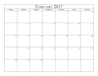 Free Printable Calendar February 2017