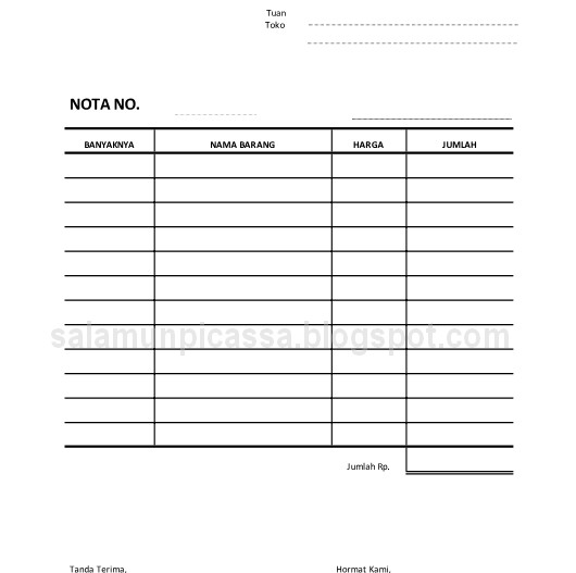 Download Nota Format Word Dan Excel Salamun Picassa