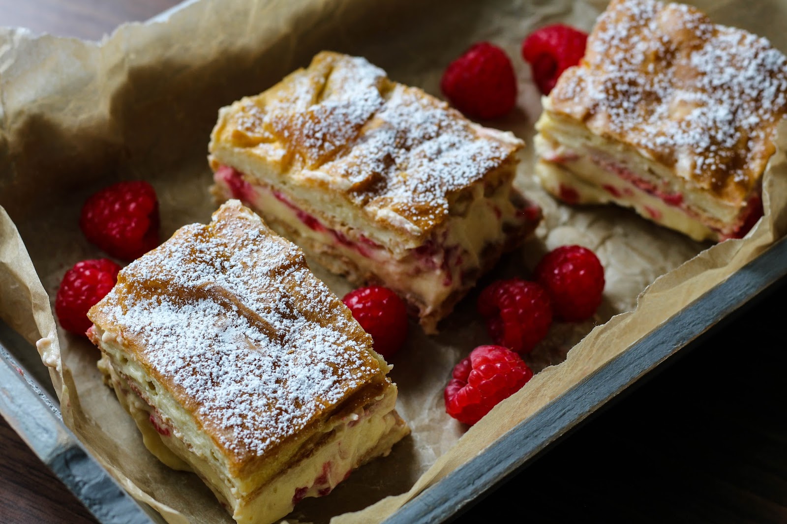 The Spoon and Whisk: Polish Vanilla and Raspberry Ripple Custard Slice ...
