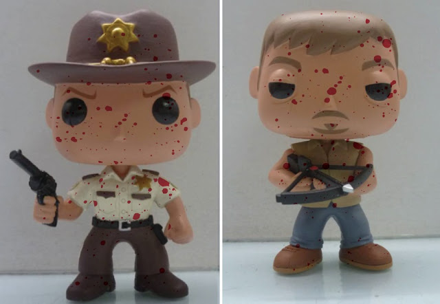 Harrison’s Comics Exclusive The Walking Dead Blood Splattered Rick Grimes & Daryl Dixon Pop! Vinyl Figures by Funko
