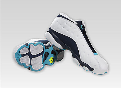 turquoise and white jordans 13