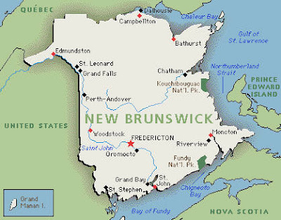 Map of New Brunswick Canada Climbing My Family Tree: Map of New Brunswick Canada