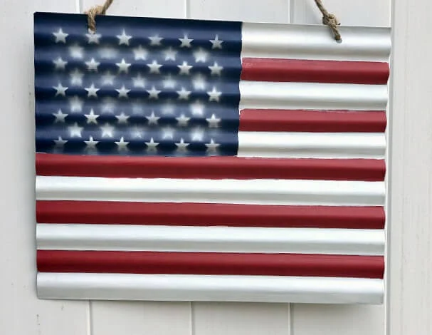Corrugated metal DIY flag