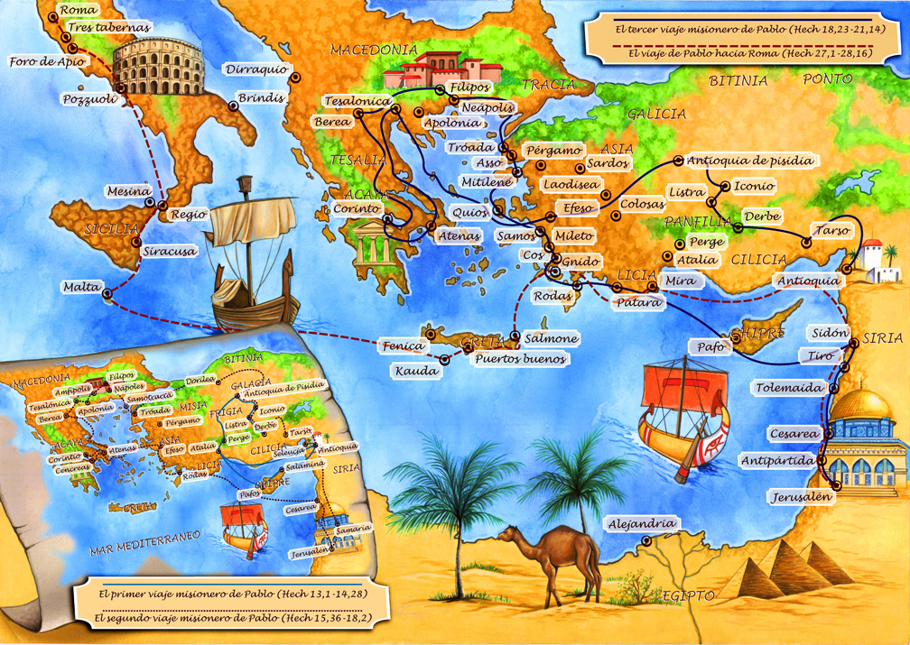 Más BIBLIA Viajes del Apóstol Pablo (Mapas) Más BIBLIA Viajes del Apóstol Pablo (Mapas)