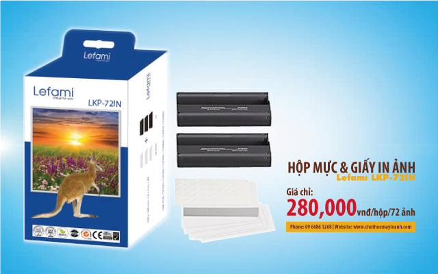 Bộ mực và giấy in ảnh Lefami LKP72IN