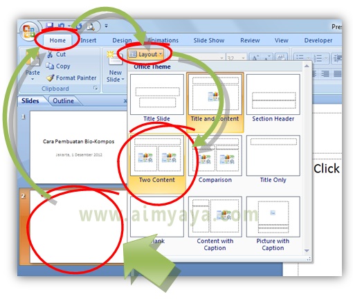 Cara memilih dan menggunakan layout slide microsoft powerpoint Gambar: Cara memilih dan menggunakan layout slide microsoft powerpoint