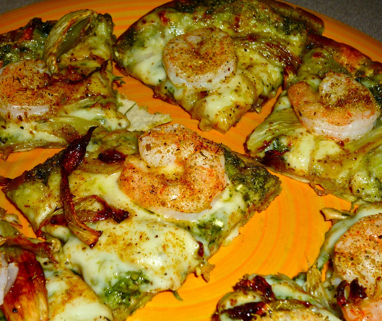The Weekend Gourmet Pesto Flatbread with Shrimp and Fennel for 