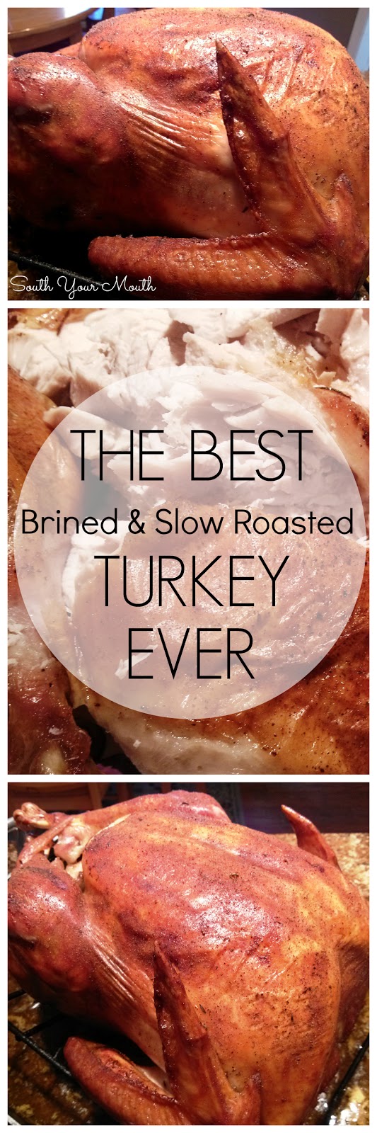 Jive Turkey - A brined and slow-roasted turkey seasoned with a special blend of herbs and spices with a special cooking method that makes it SO moist!