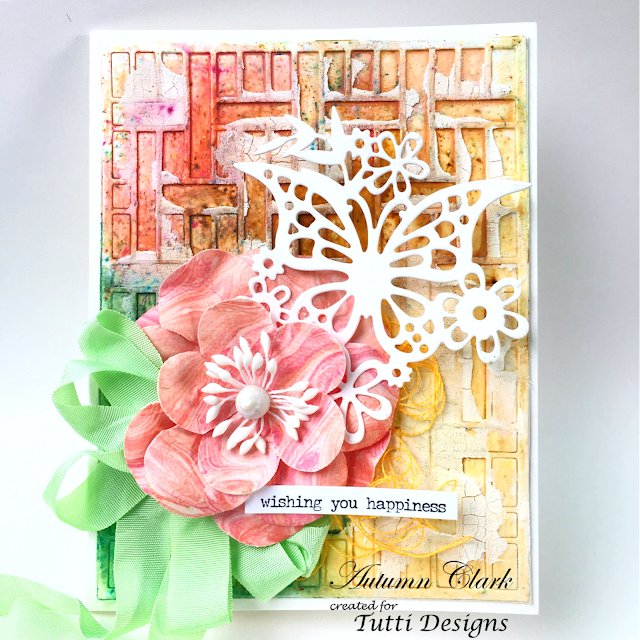 SewPaperPaint Background Die Cut Technique with Magicals Pigment Powder