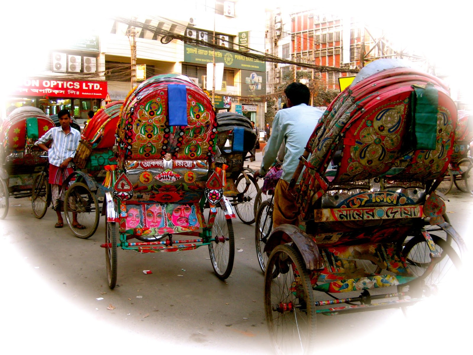 Everchanging, Fascinating Dhaka Rickshaws and their Art, in bright and beautiful colours....