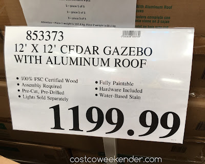 Deal for the Yardistry Cedar Gazebo With Aluminum Roof at Costco