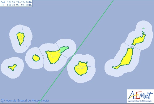 Canarias en aviso por viento Nochebuena y Navidad 2016 Canarias en aviso por viento Nochebuena y Navidad 2016