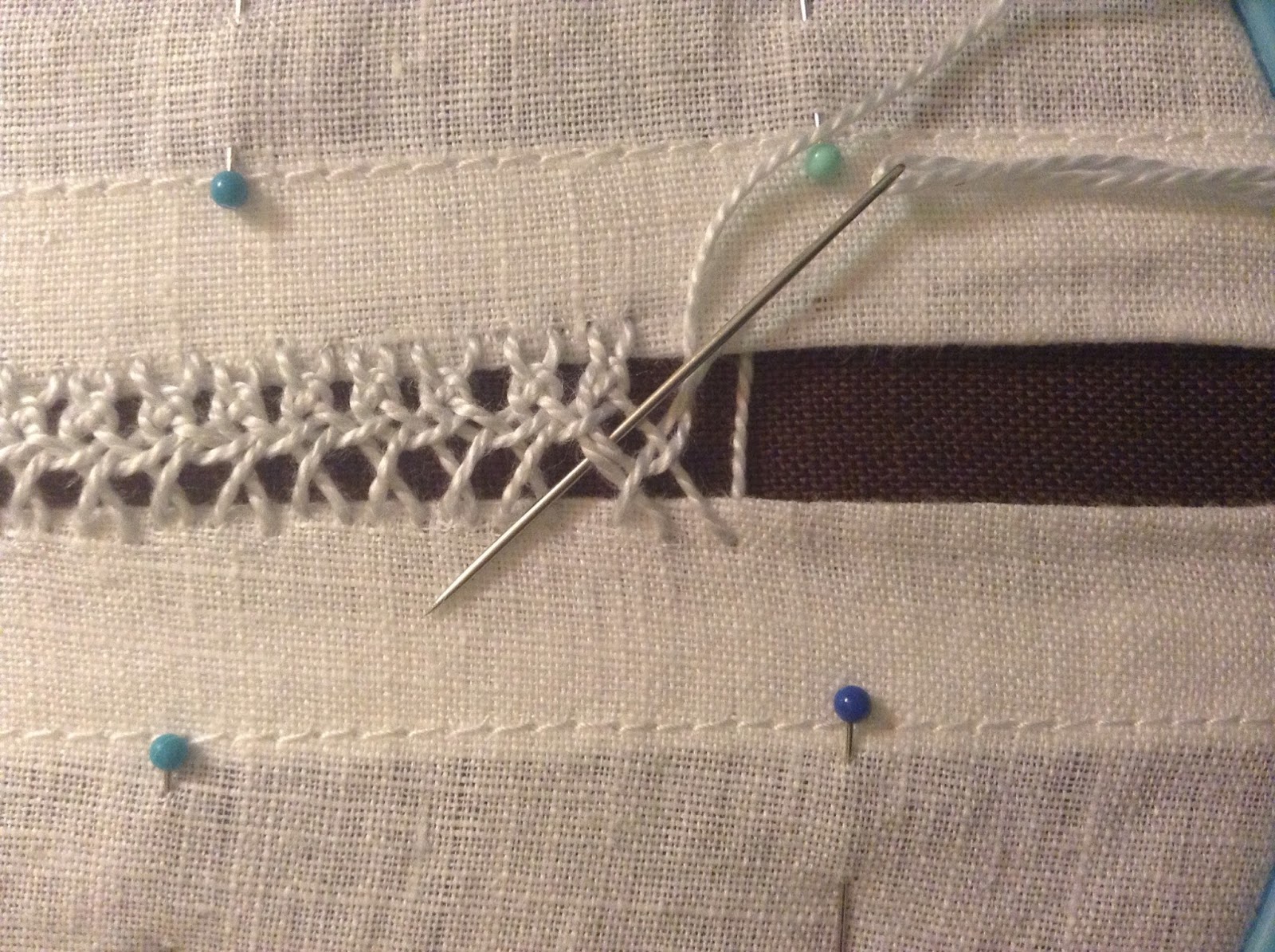 Interlaced Herringbone Insertion Stitch | The Compleatly Dressed ...