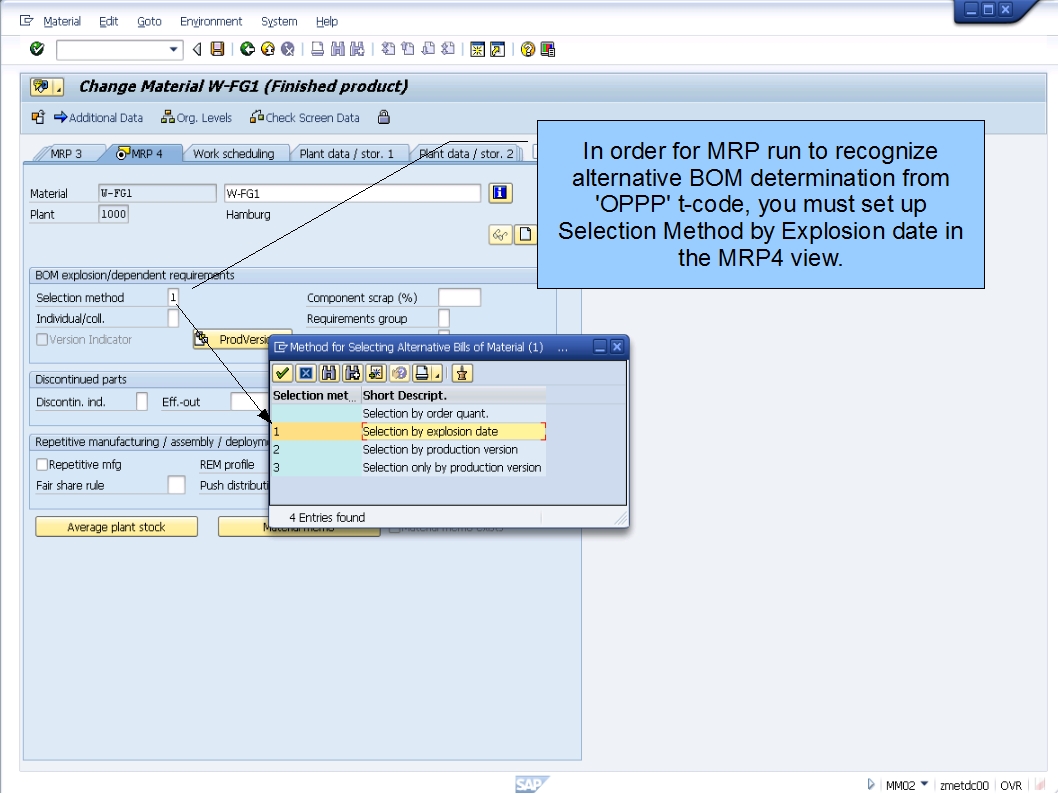 青蛙SAP分享 Froggy's SAP sharing PP BOM Selection using AltBOM Explosion