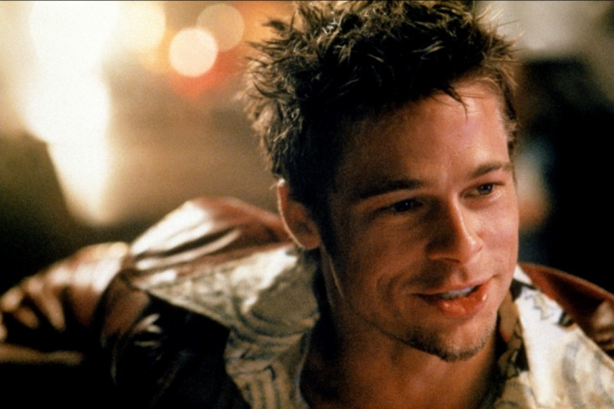 Brad Pitt's slicked back hair in "Fight Club" - wide 8