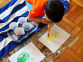 how to make bubble prints with straws