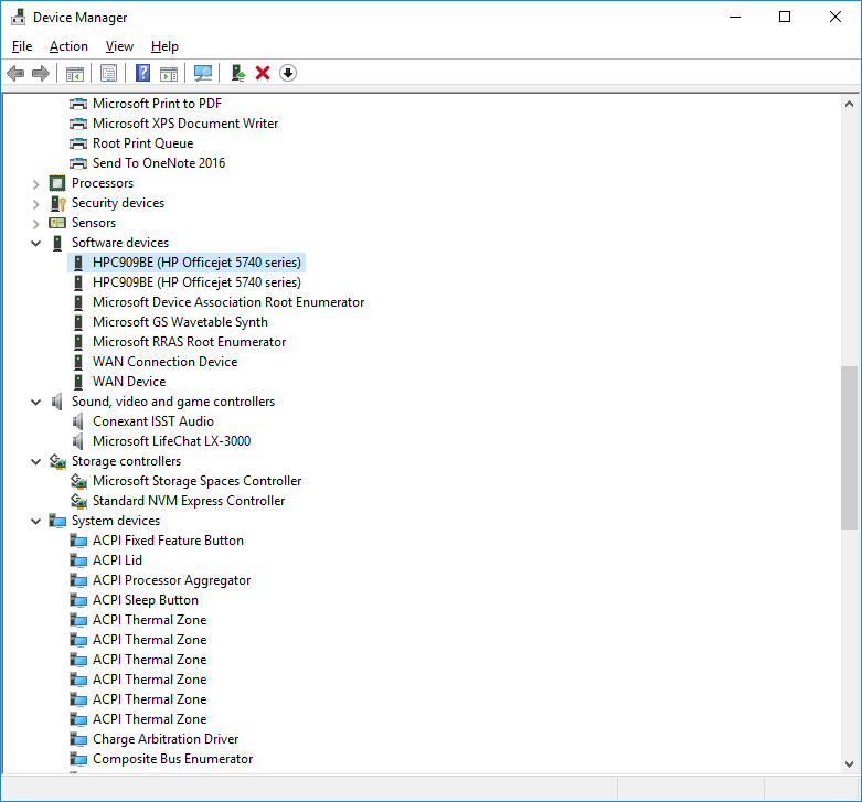 Can't remove HP Printer on Windows 10, status Removing Device