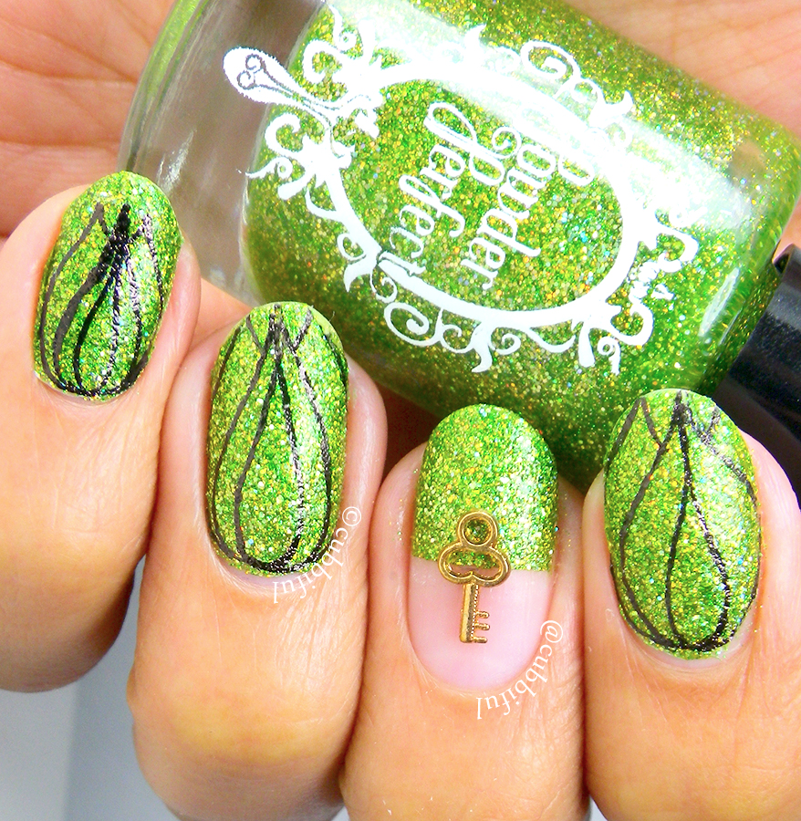cubbiful Garden Nails featuring Powder Perfect Land of Reeds