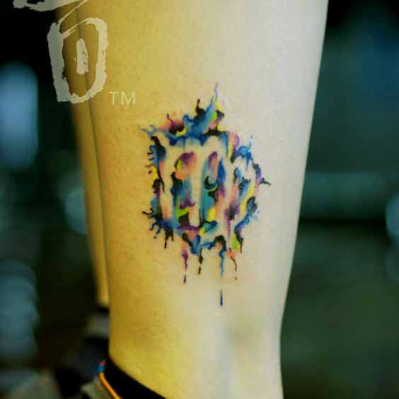 Virgo zodiac symbol tattoo design in watercolor tattoo