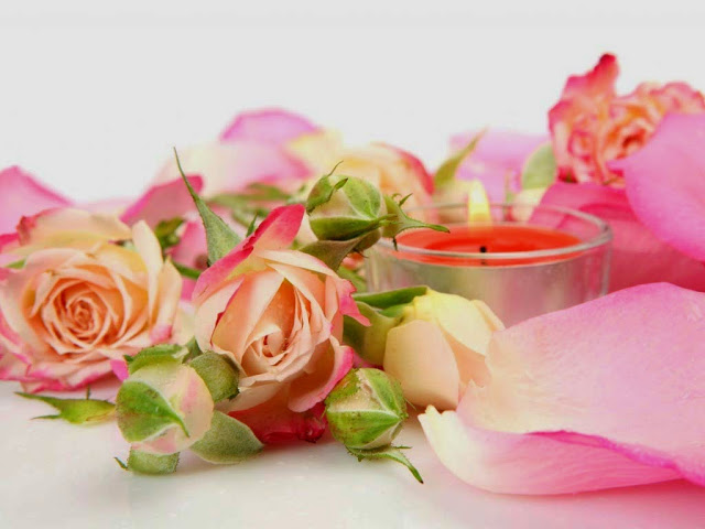 good morning roses with candle images