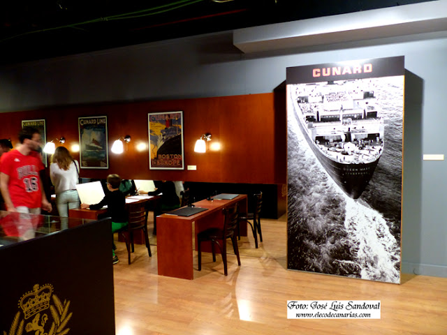 Fotografías de la exposición naviera Cunard 