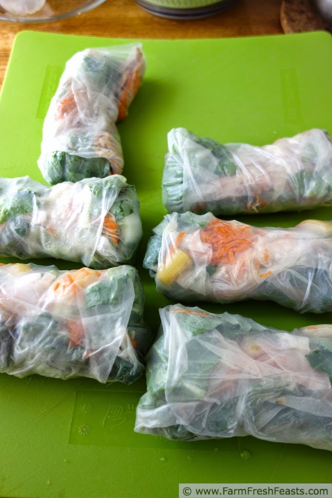 Horribly wrapped Kalua Pig Summer Rolls with Kohlrabi, Carrots and Pineapple | Farm Fresh Feasts