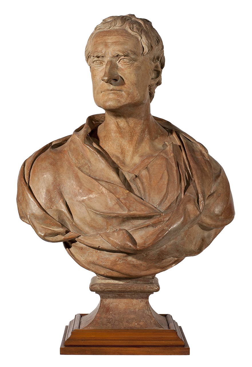 English 18th Century Portrait Sculpture Bust of Isaac Newton by Roubiliac at the Royal Society